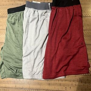 Men's Athletic Shorts - Red, Gray, and Green
